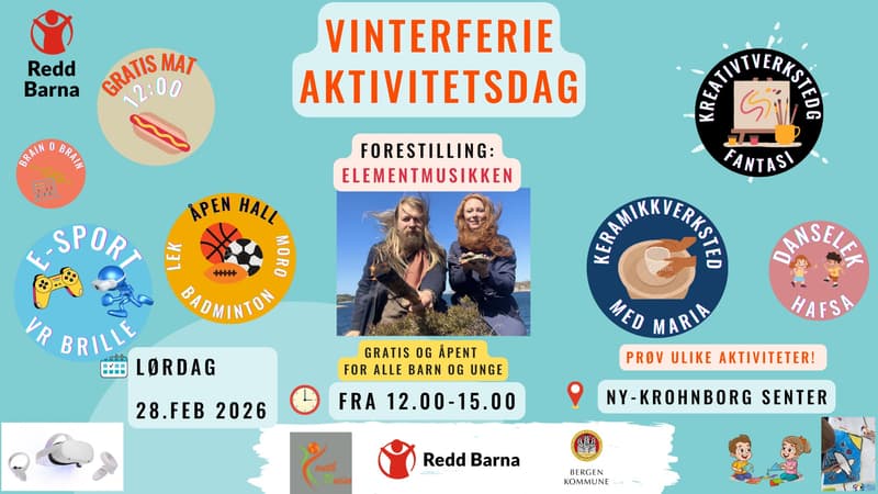Aktivitetsdag til hele barnefamilie i vinterferie (Gratis på Ny-Krohnborg): Keramikk, kreativt, lek og kunst